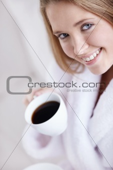 The girl with coffee