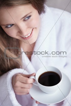 The girl with coffee