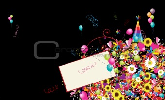 Happy holiday, funny background with balloons for your design