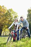 Couple on bicycles
