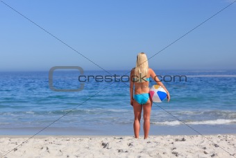 Wonderful woman with her ball