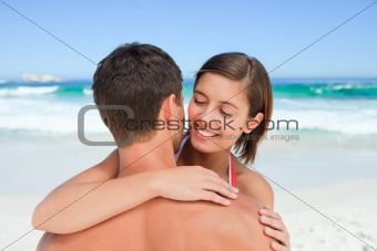 Lovely lovers at the beach