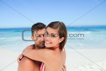 Beautiful couple at the beach