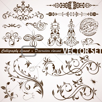 Calligraphic and floral element