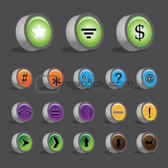 Numerical symbols - Collection of different numeric buttons