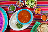 Pancita mondongo mexican soup varied chili sauces