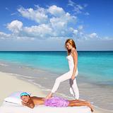 back walking shiatsu massage Caribbean beach