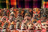 Colorful Mayan masks indian culture in Jungle