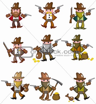 cartoon wild west cowboy icon
