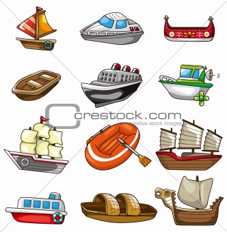 cartoon boat icon