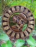 Calendar Mayan culture wooden on Mexico jungle