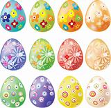 Set of decorated Easter eggs