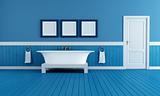 old style blue bathroom
