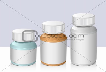 Medicine bottles of different sizes