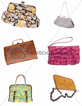 Set of 6 Ladies Purses Handbags