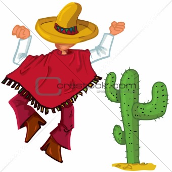 Cartoon Mexican isolated one white