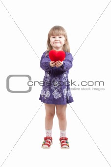 Young girl with heart