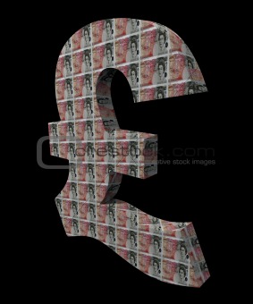 Pound 3D Textured with 50 pounds banknote