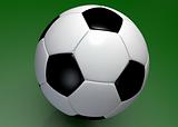 Soccer Ball 3D on Green Background