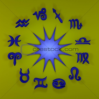 3D Star and Zodiac Signs