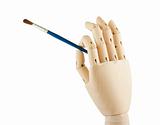 Wooden hand and brush