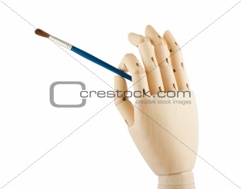 Wooden hand and brush