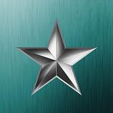 illustration of a silver star on steel. EPS 8