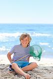 Boy with his fishing net