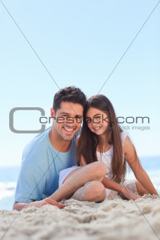 Father with his daughter at the beach
