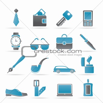 man Accessories icons and objects