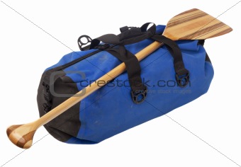 canoe paddle and waterproof duffel
