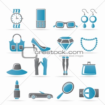 woman and female Accessories icons