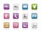 sports equipment and objects icons