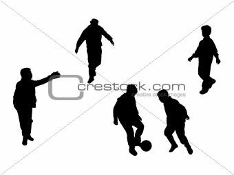 football players silhouettes
