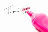 Thank you with hightlighter pen