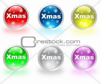 Set of Christmas buttons