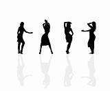 Silhouettes of young women 