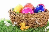 basket with Easter eggs