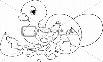 Easter surprise. Coloring page