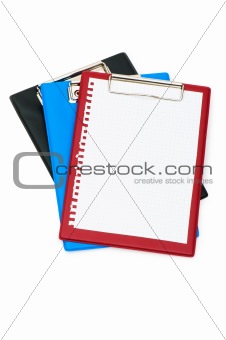 Binder with black sheet isolated on white