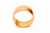 Golden ring isolated on the white background