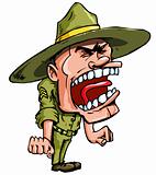 Angry cartoon drill sergeant