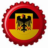 german popular flag over bottle cap