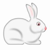 White Easter Bunny Side View Isolated White Background