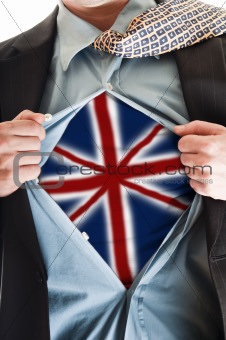 United Kingdom flag on shirt