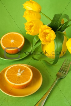Juicy oranges for breakfast
