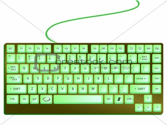 green shiny keyboard