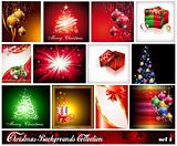 Collection of 12 Christmas Backgrounds - Set 1