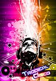 Light Explosion Disco Flyer with DJ shape