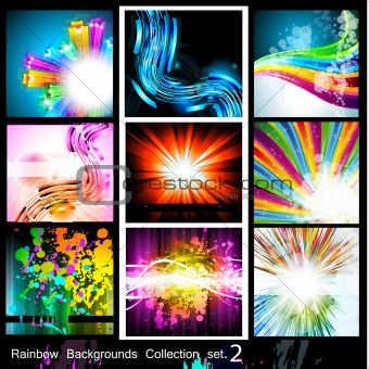 Rainbow Backgrounds Collection - 9 Flyer - Set 2